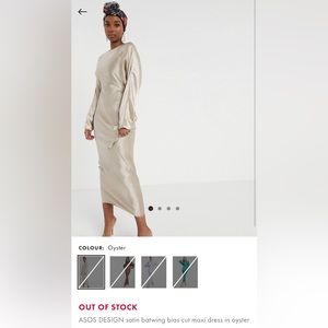 ASOS long sleeve champagne maxi dress